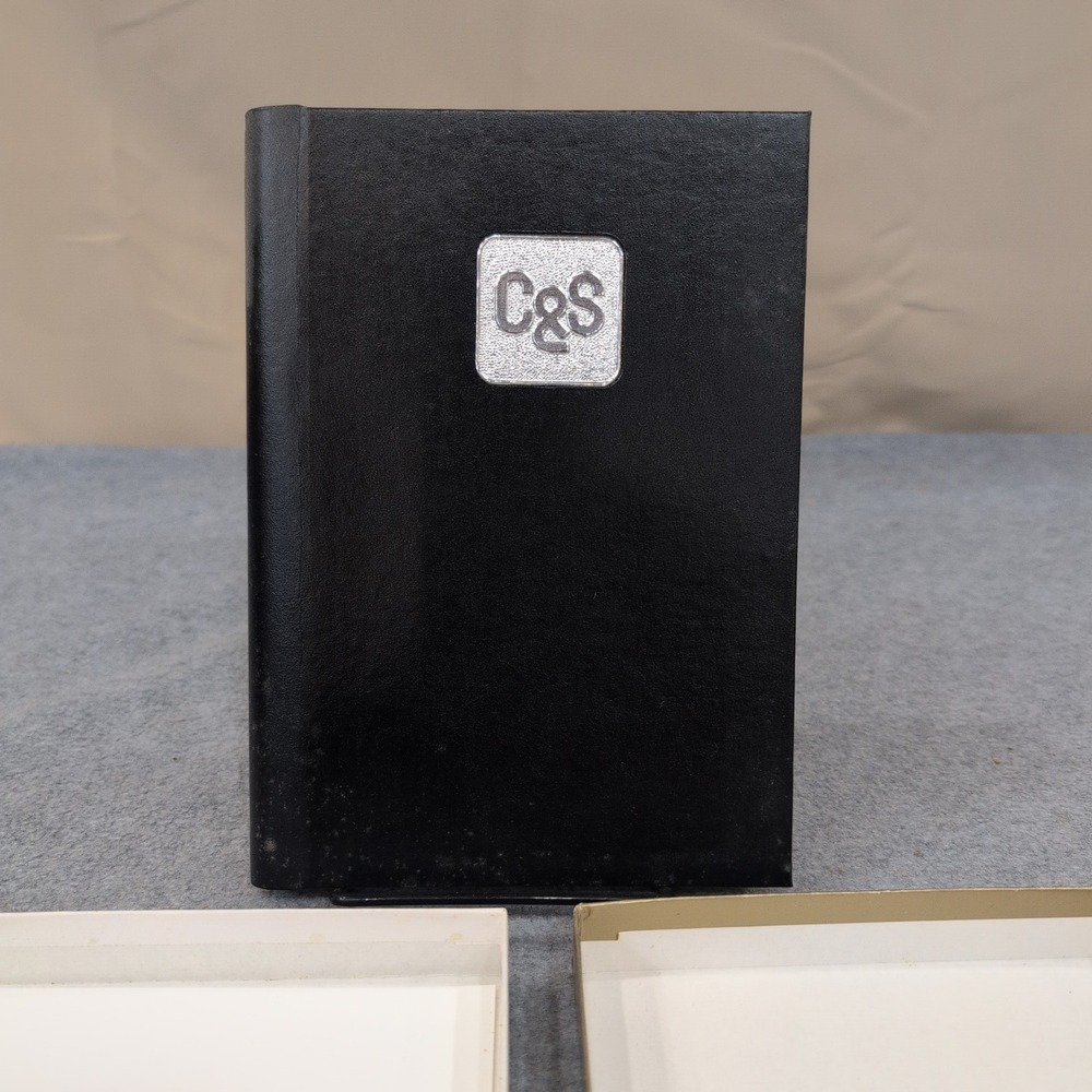 Vintage 1987 C&S Address and Phone Directory Black Hardcover Spiral Organizer